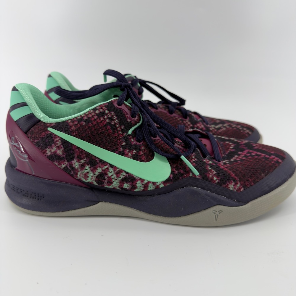 Nike Kobe 8 System GS Pit Viper Purple Green Snakeskin Kids Size 6Y